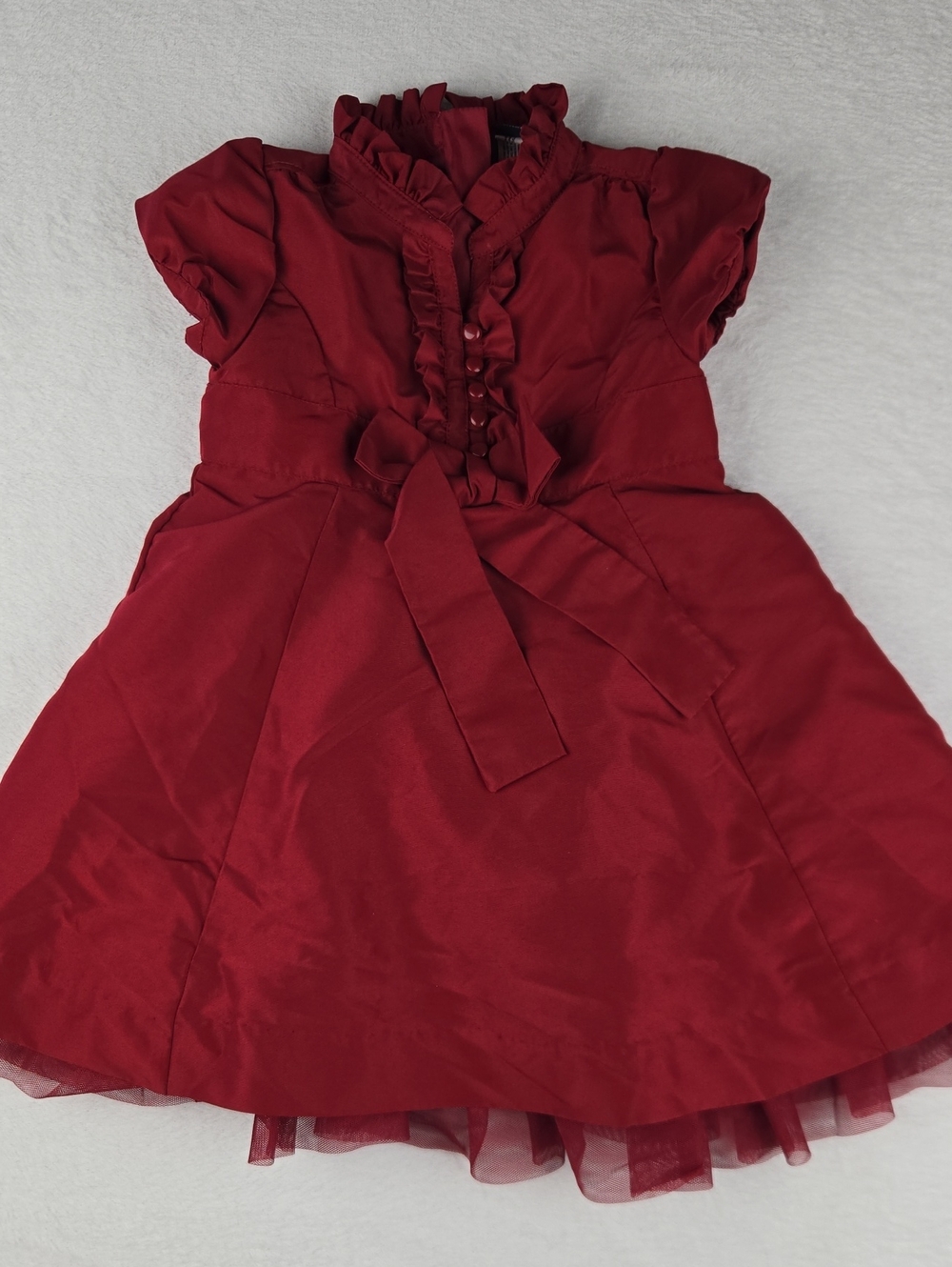 Baby Gap Red Formal Dress Size 18-24 Bow Zip Short Sleeve
